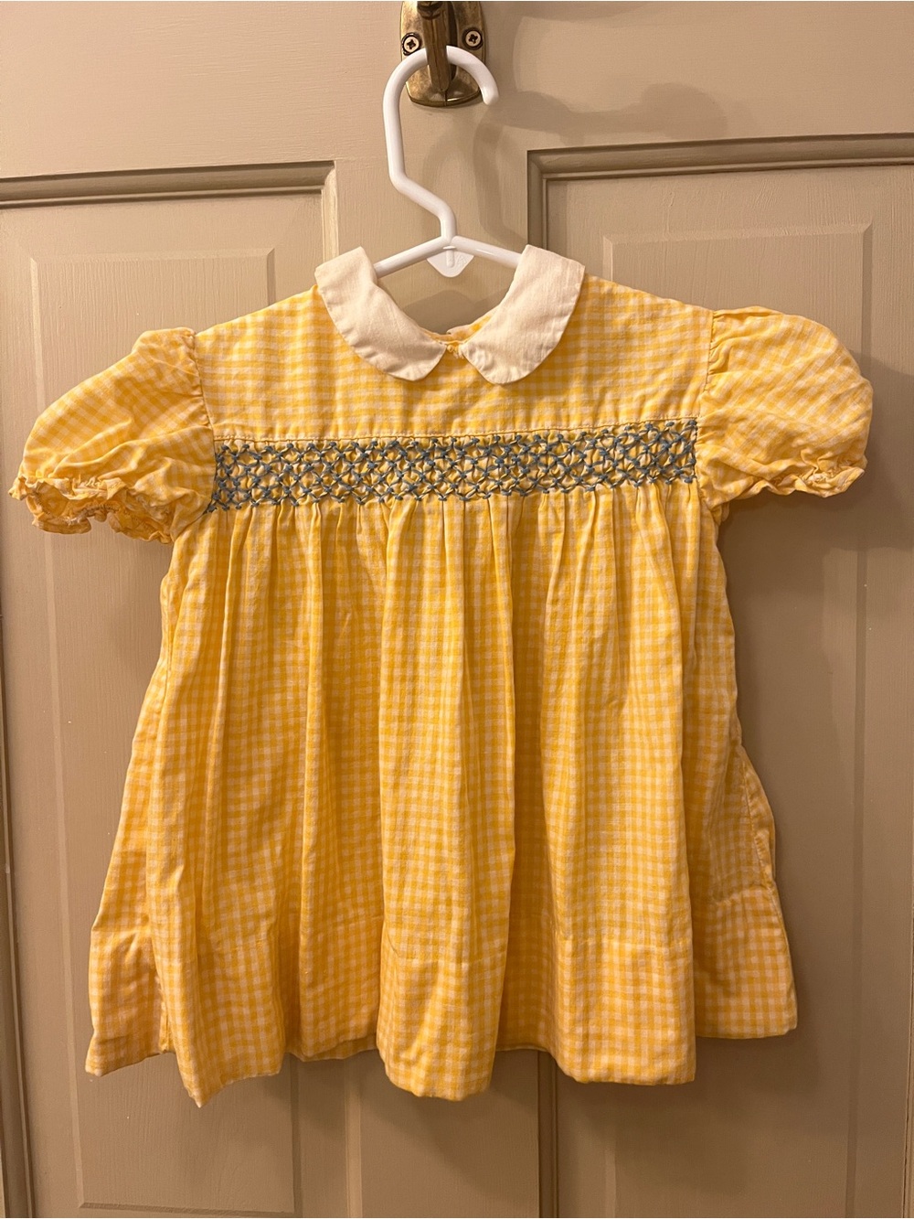 Vintage Yellow Gingham Dress